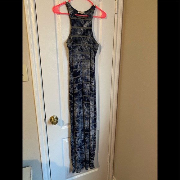 Rolla Coster Dresses & Skirts - Blue tie-dye dress with gray stripes